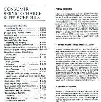 Consumer Service Charge and Fee Schedule, effective April 22, 1989.
